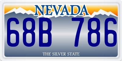 NV license plate 68B786