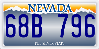 NV license plate 68B796