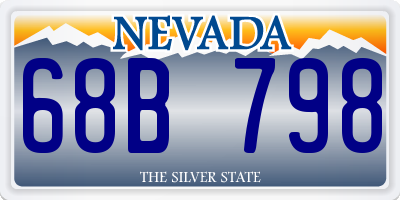 NV license plate 68B798