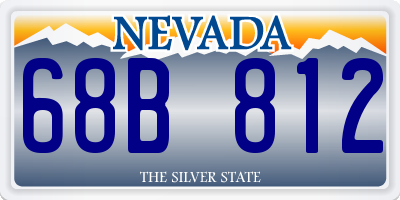 NV license plate 68B812