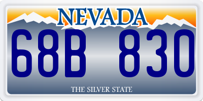 NV license plate 68B830
