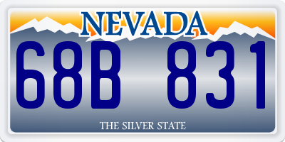 NV license plate 68B831