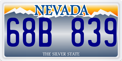 NV license plate 68B839