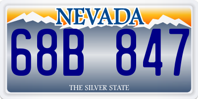 NV license plate 68B847