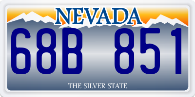 NV license plate 68B851