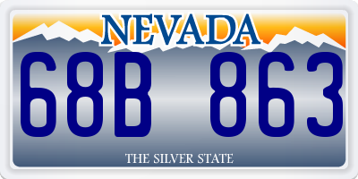 NV license plate 68B863