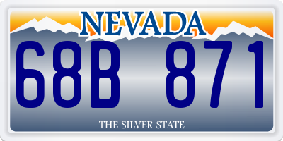 NV license plate 68B871