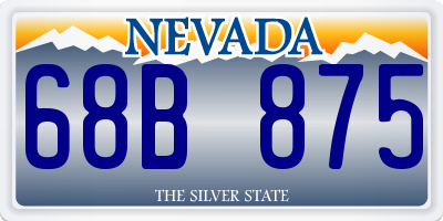 NV license plate 68B875