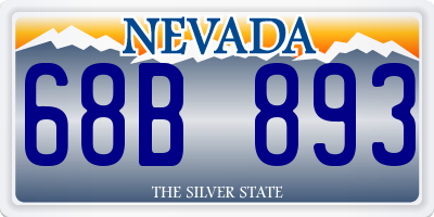 NV license plate 68B893