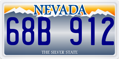 NV license plate 68B912