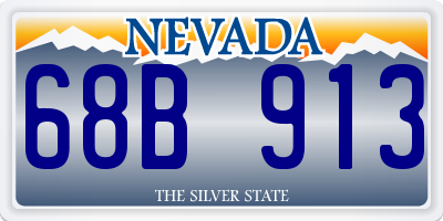 NV license plate 68B913