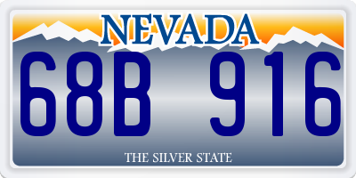 NV license plate 68B916