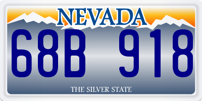 NV license plate 68B918