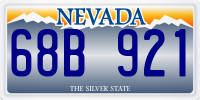 NV license plate 68B921