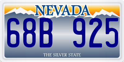 NV license plate 68B925