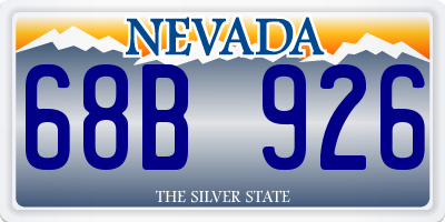 NV license plate 68B926