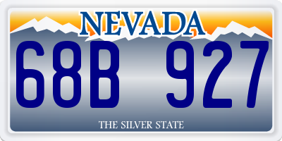 NV license plate 68B927