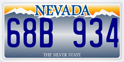 NV license plate 68B934