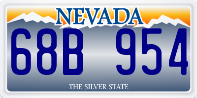 NV license plate 68B954