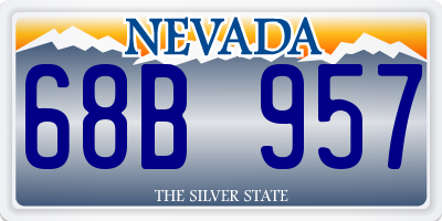 NV license plate 68B957