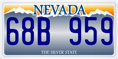 NV license plate 68B959