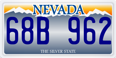 NV license plate 68B962