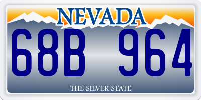 NV license plate 68B964
