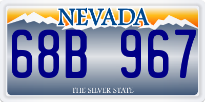 NV license plate 68B967