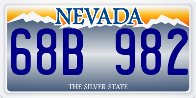 NV license plate 68B982