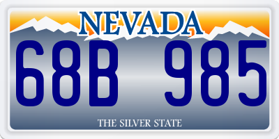 NV license plate 68B985