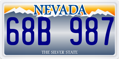NV license plate 68B987