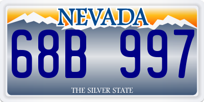 NV license plate 68B997