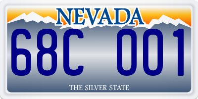 NV license plate 68C001