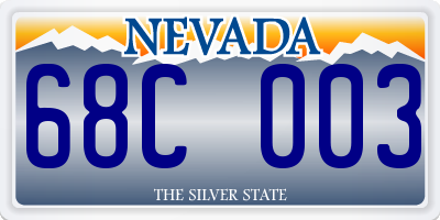 NV license plate 68C003