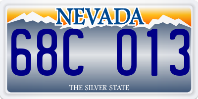 NV license plate 68C013