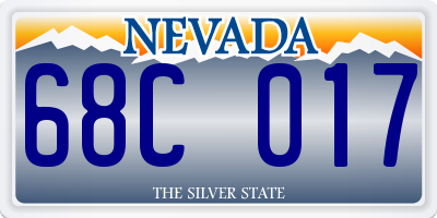 NV license plate 68C017