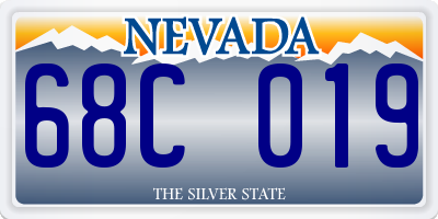 NV license plate 68C019