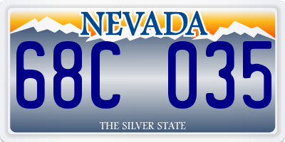 NV license plate 68C035