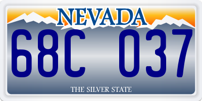 NV license plate 68C037