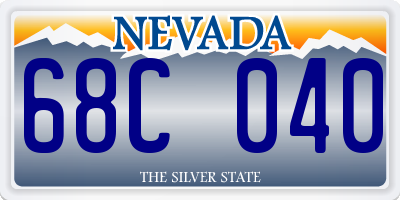 NV license plate 68C040