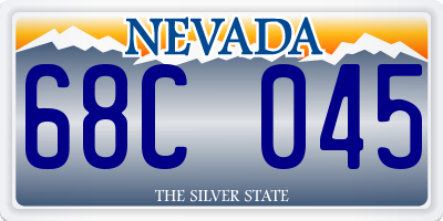 NV license plate 68C045