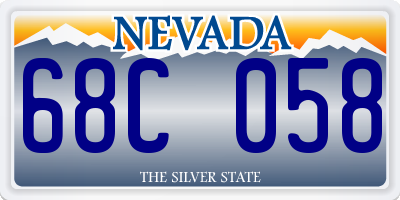 NV license plate 68C058