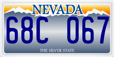 NV license plate 68C067