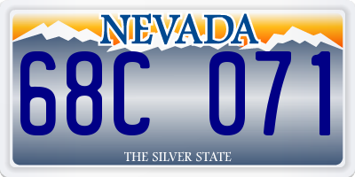 NV license plate 68C071