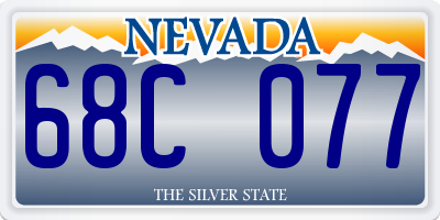 NV license plate 68C077