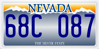 NV license plate 68C087