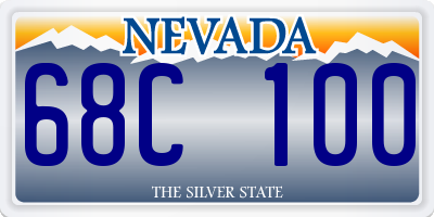 NV license plate 68C100