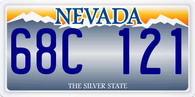 NV license plate 68C121