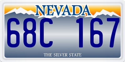 NV license plate 68C167