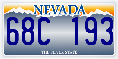 NV license plate 68C193